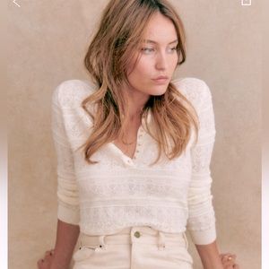 Sezane white LYNA sweater - xs